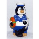 Pinguin aus Keramik, Seemann, Spardose, 21 cm