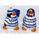 2 Pinguine aus Keramik, Seemann, 11 cm