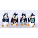 4 Pinguine aus Polyresin, Seemann, 6,5 cm